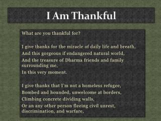 I Am Thankful