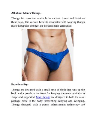 All about Men’s Thongs