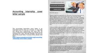 Accounting internship cover letter sample