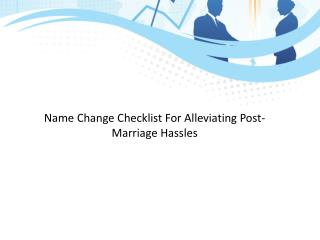 Name Change Checklist For Alleviating Post-Marriage Hassles