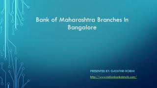 Bank of maharashtra branches bangalore Rural