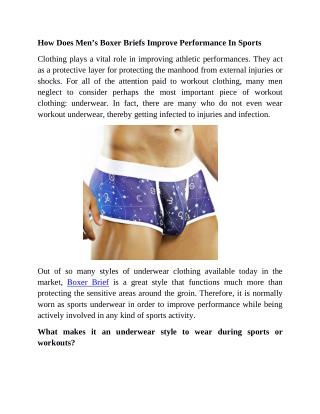 How Does Men’s Boxer Briefs Improve Performance In Sports