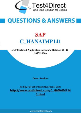 SAP C_HANAIMP141 Test - Updated Demo