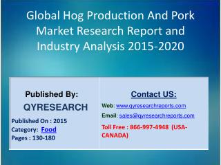 Global Hog Production And Pork Market 2015 Industry Growth, Trends, Development, Research and Analysis