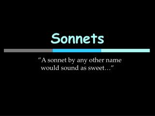 Sonnets