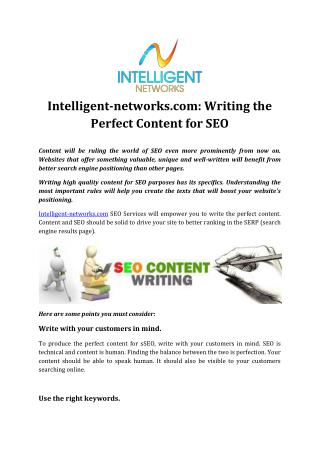 Intelligent-networks.com: Writing the Perfect Content for SEO
