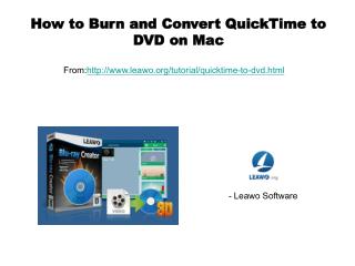 How to Burn and Convert QuickTime to DVD on Mac
