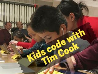 Kids code with Tim Cook