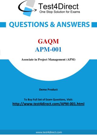 GAQM APM-001 Real Test Questions