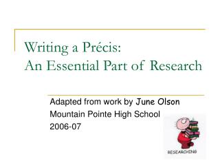 Writing a Précis: An Essential Part of Research