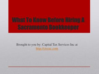 What To Know Before Hiring A Sacramento Bookkeeper