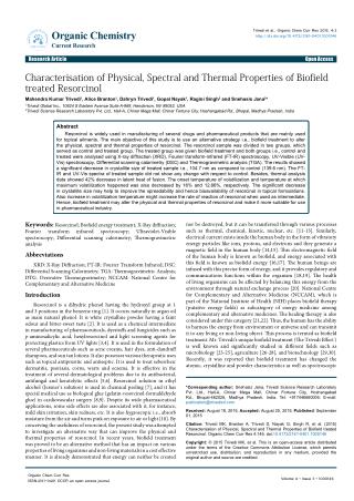 Characterisation of Physical, Spectral and Thermal Properties of Biofield treated Resorcinol