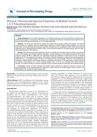 Physical, Thermal and Spectral Properties of Biofield Treated 1,2,3-Trimethoxybenzene