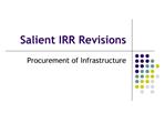 Salient IRR Revisions