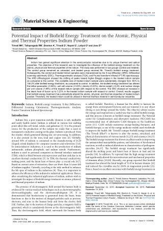 Potential Impact of Biofield Energy Treatment on the Atomic, Physical and Thermal Properties Indium Powder