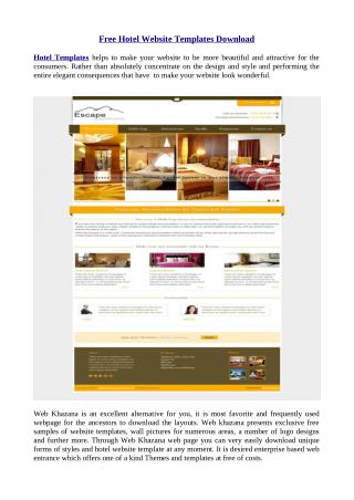 Ppt Free Hotels Website Templates Download Powerpoint Presentation Free Download Id 7258993