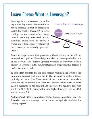Learn forex - what is Leverage?