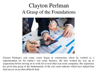 Clayton Perlman A Grasp of the Foundations