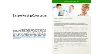 Sample Nursing Cover Letter
