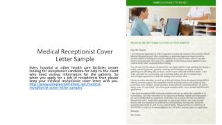 Medical Receptionist Cover Letter Sample