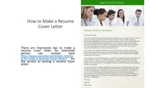 How to Make a Resume Cover Letter