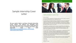 Sample Internship Cover Letter