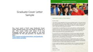 Graduate Cover Letter Sample