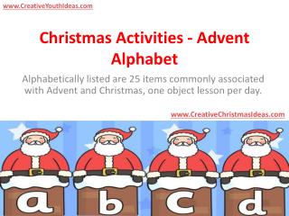 Christmas Activities - Advent Alphabet