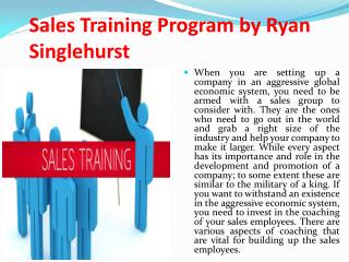 Sales Training Program by Ryan Singlehurst