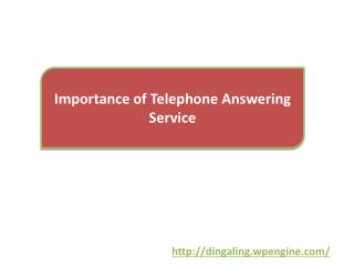 Importance of Telephone Answering Service