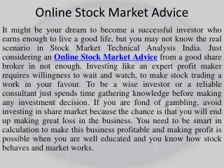 Online Stock Market Advice