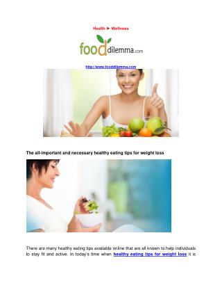 healthy food information Tips best diet for weight loss women