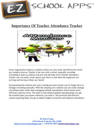 Importance Of Teacher Attendance Tracker