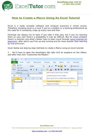create a macro in excel 2011 for mac