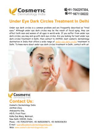 Under Eye Dark Circles Treatment in Delhi
