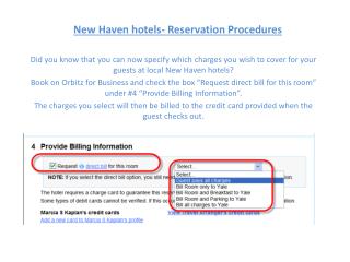 New Haven hotels- Reservation Procedures