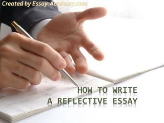 How to Write a Reflective Essay