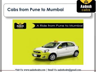 Cabs from Pune to Mumbai | Aadesh Cabs