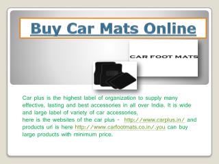 Buy Car Mats Online