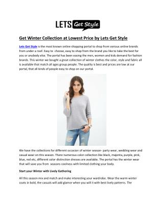 Online shopping women wear collection- letsgetstyle.com