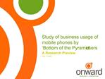Study of business usage of mobile phones by Bottom of the Pyramid users A Research Preview Feb 1, 2008