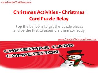 Christmas Activities - Christmas Card Puzzle Relay