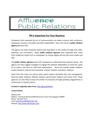 PR Is Important For Your Business