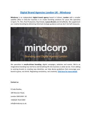 Digital Brand Agencies London UK - Mindcorp