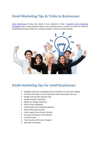 Email marketing tips for businesses