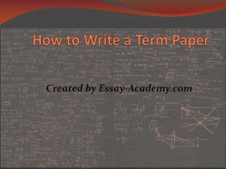 How to Write a Term Paper