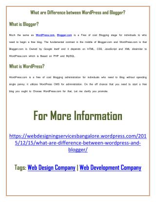 What are Difference between WordPress and Blogger?