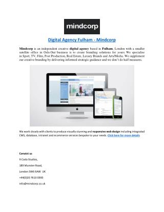Digital Agency Fulham - Mindcorp
