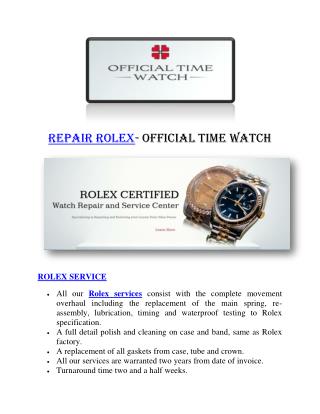 Repair Rolex- Official Time Watch