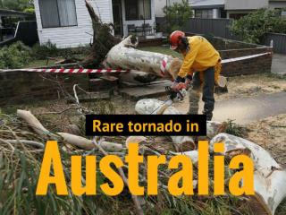 Rare tornado in Australia